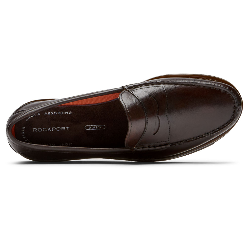 Rockport Mens Modern Prep Penny - Loafers Dark Brown - GSX693475